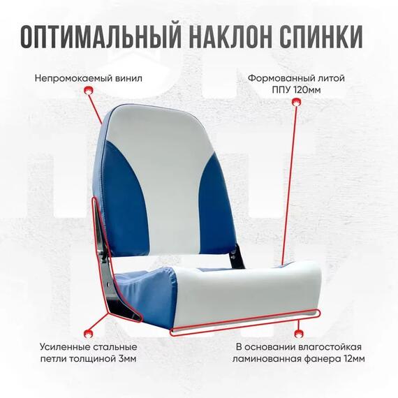 Кресло Кокпит Pro мягкое формованное ППУ, сине-белый, Цвет: сине-белый, фото , изображение 2