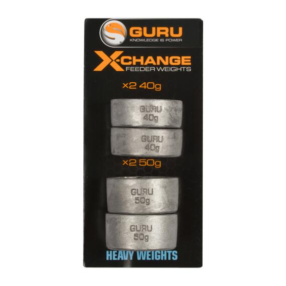 Сменный груз для кормушек Guru X-Change Distance Feeder Weights Heavy 40гр + 50гр, Размер: heavy, Вес: 40*2 /50*2 гр, фото 