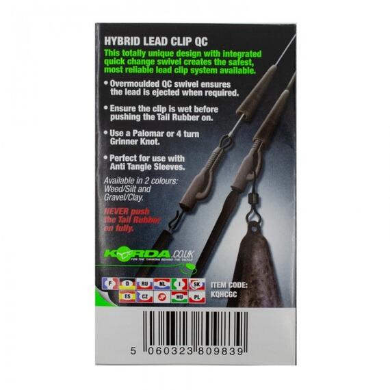 Безопасная клипса с быстросъемом KORDA QC Hybrid Lead Clip Gravel/Clay, фото , изображение 2