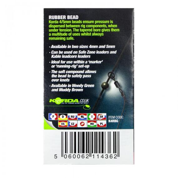 Бусина резиновая KORDA Rubber Bead Green 4мм, фото , изображение 2