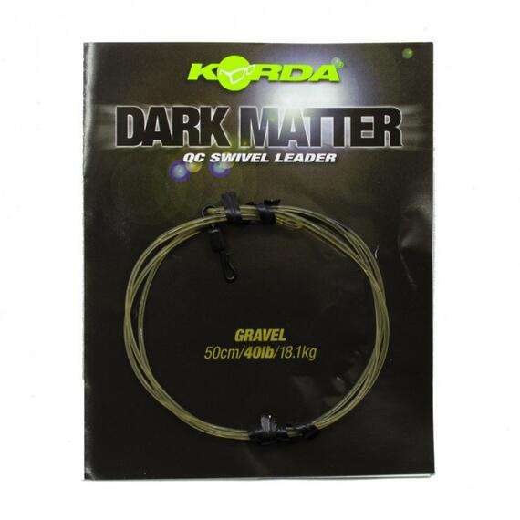 Готовый монтаж KORDA Dark Matter Leader QC Swivel 50см Gravel 40lb, Цвет: Gravel, Размер: 50 см, фото 