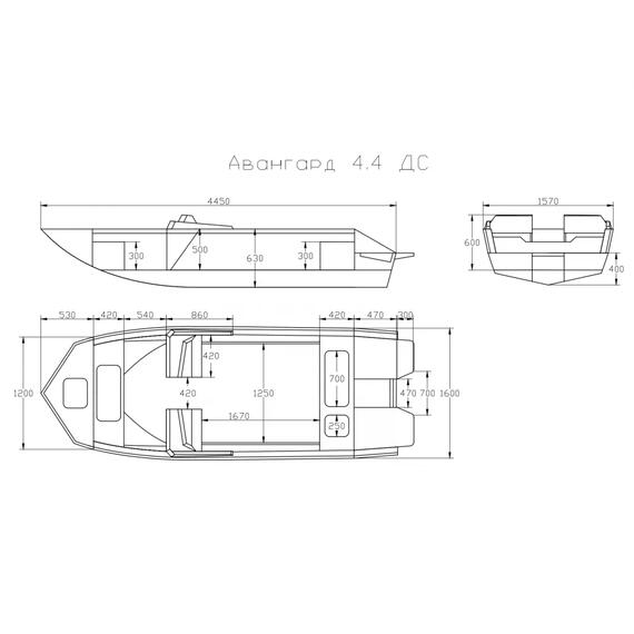 Полипропиленовая лодка Авангард 4.4 ДС, фото , изображение 2