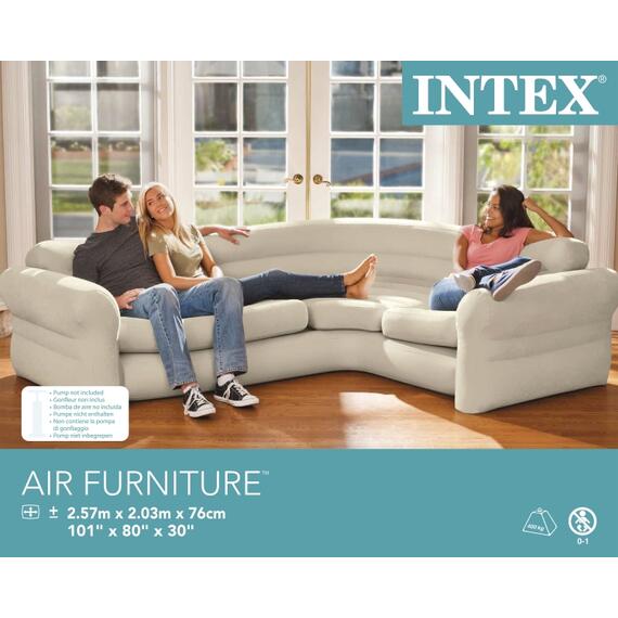 68575 Диван угловой надувной Intex, 257х203х76 см, фото , изображение 2