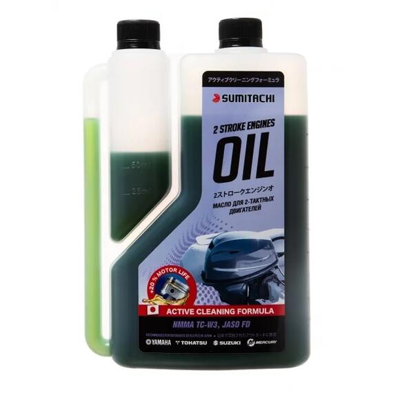 Масло Sumitachi 2-STROKE ENGINES OIL TC-W3 1л с дозатором, фото , изображение 2