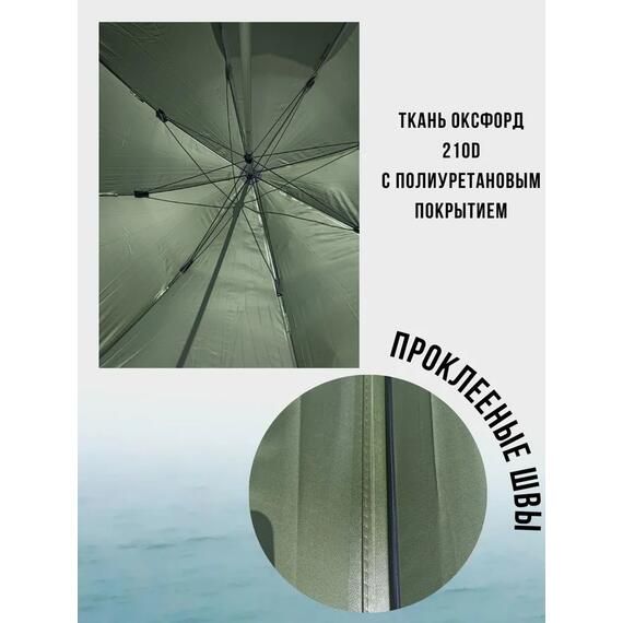 Рыболовный зонт WAHOO с шалью на 6 секторов c двумя окошками PU покрытие, фото , изображение 5
