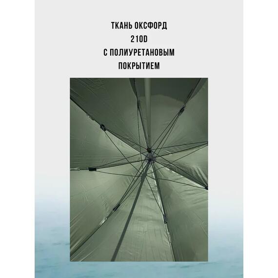 Рыболовный зонт WAHOO с шалью на 6 секторов с двумя окошками (спица 3.8мм), фото , изображение 5