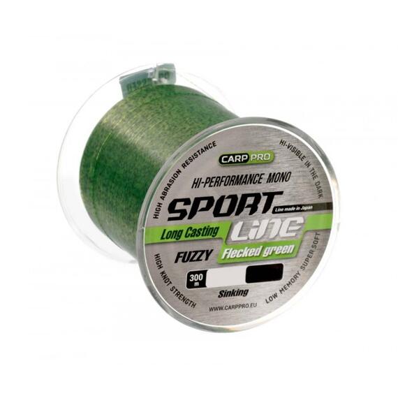 Леска CARP PRO Sport Line Flecked Green 300M 0,335 mm, Цвет: Зеленая мимикрирующая, Диаметр лески: 0.335 мм, фото 