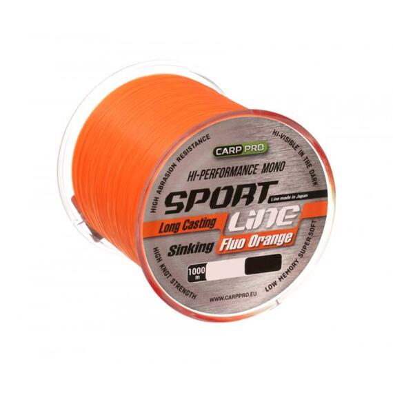 Леска CARP PRO Sport Line Fluo Orange 1000M 0,335 mm, Цвет: Fluo Orange, Диаметр лески: 0.335 мм, фото 