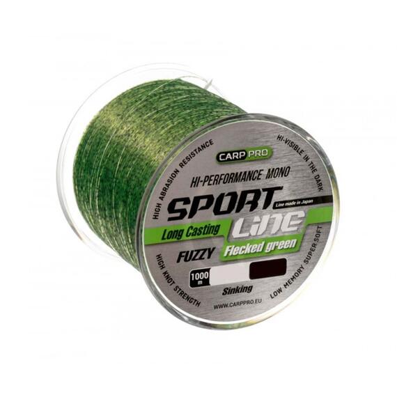 Леска CARP PRO Sport Line Flecked Green 1000M 0,265 mm, Цвет: Зеленая мимикрирующая, Диаметр лески: 0,265 мм, фото 