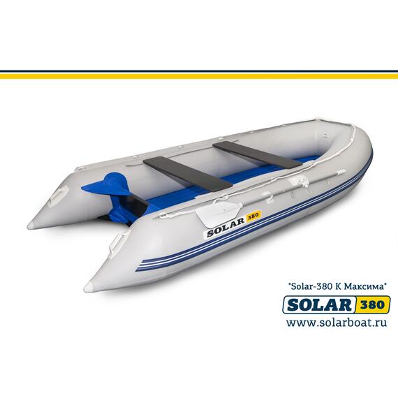 Лодка надувная моторная solar-380 к (максима) Светло-серый, фото 