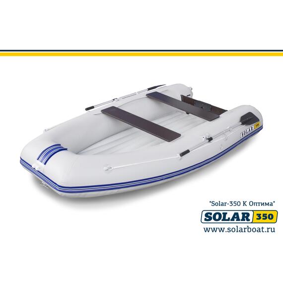 Лодка надувная моторная solar-350 к (оптима) Светло-серый, фото 
