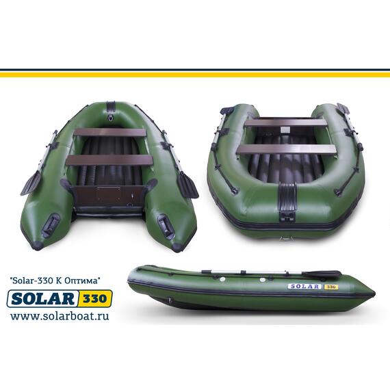 Лодка надувная моторная solar-330 к (оптима) Зеленый, фото 