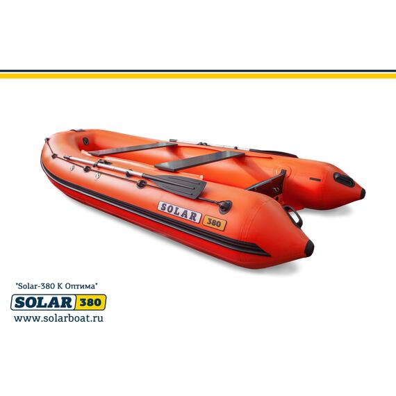 Лодка надувная моторная solar-380 к (оптима) Оранжевый, фото 
