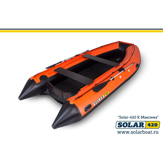 Лодка надувная моторная solar-420 к (максима) Оранжевый, фото , изображение 2