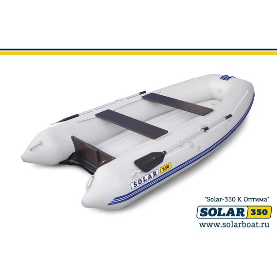 Лодка надувная моторная solar-350 к (оптима) Светло-серый, фото , изображение 2