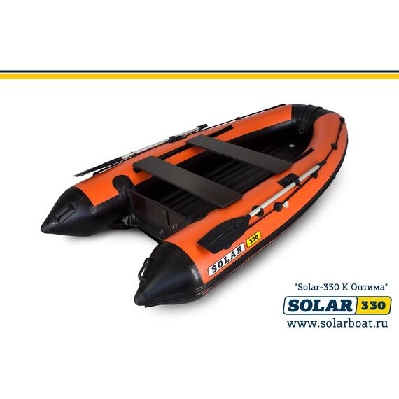 Лодка надувная моторная solar-330 к (оптима) Оранжевый, фото 