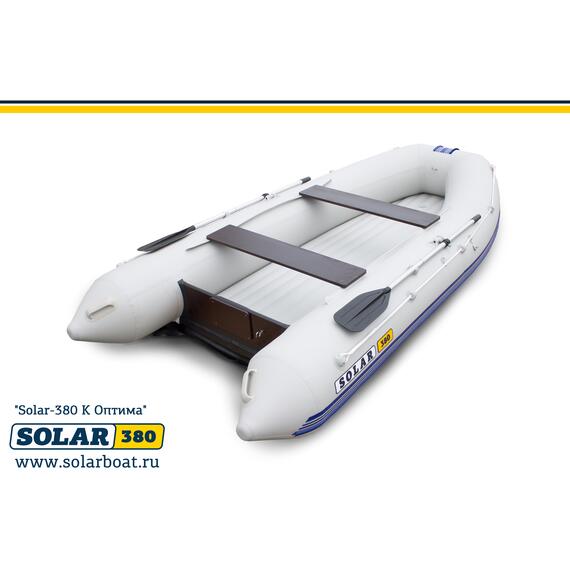 Лодка надувная моторная solar-380 к (оптима) Светло-серый, фото , изображение 3