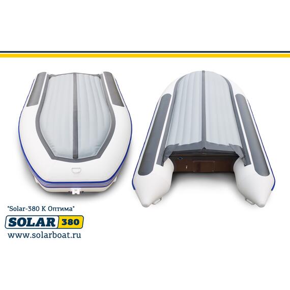 Лодка надувная моторная solar-380 к (оптима) Светло-серый, фото , изображение 4