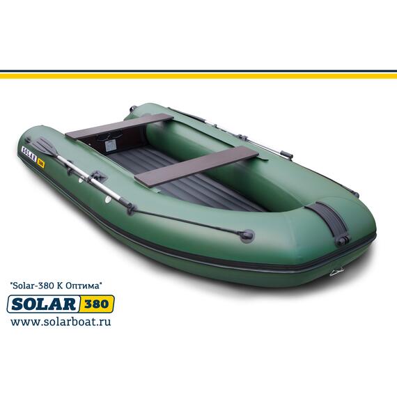 Лодка надувная моторная solar-380 к (оптима) Зеленый, фото , изображение 2