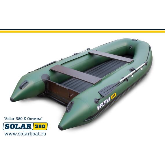 Лодка надувная моторная solar-380 к (оптима) Зеленый, фото , изображение 3