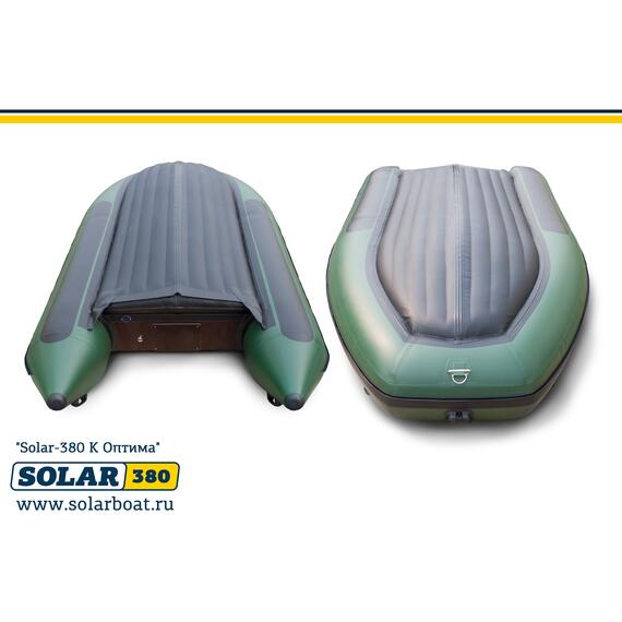 Лодка надувная моторная solar-380 к (оптима) Зеленый, фото , изображение 4