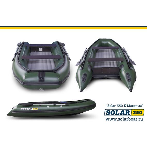 Лодка надувная моторная solar-350 к (максима) Зеленый, фото , изображение 3