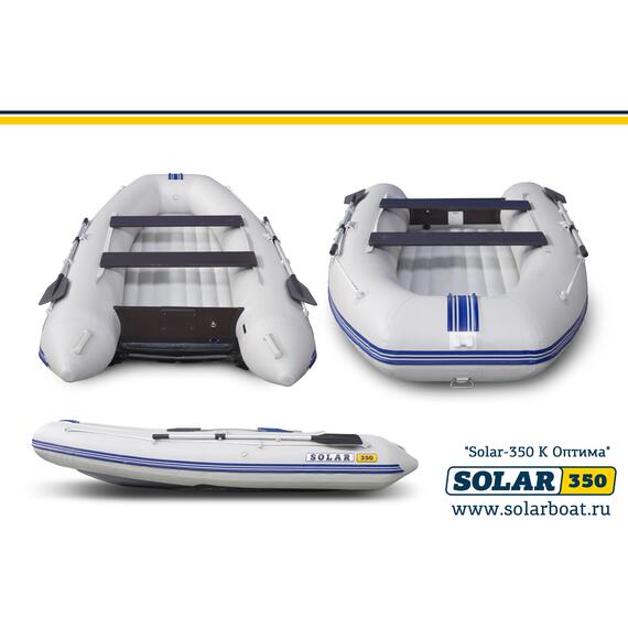 Лодка надувная моторная solar-350 к (оптима) Светло-серый, фото , изображение 3