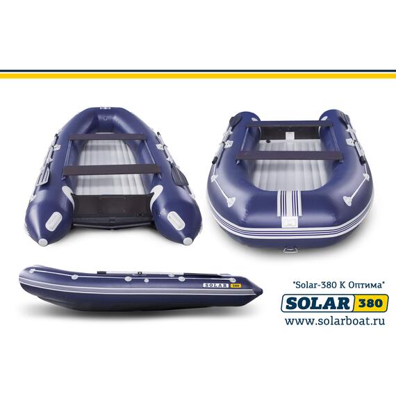 Лодка надувная моторная solar-380 к (оптима) Синий, фото , изображение 3