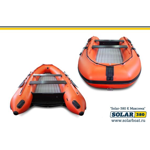 Лодка надувная моторная solar-380 к (максима) Оранжевый, фото , изображение 2