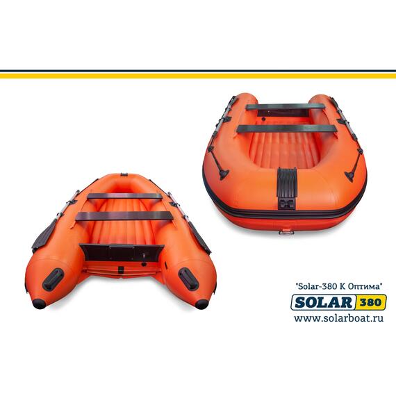 Лодка надувная моторная solar-380 к (оптима) Оранжевый, фото , изображение 3