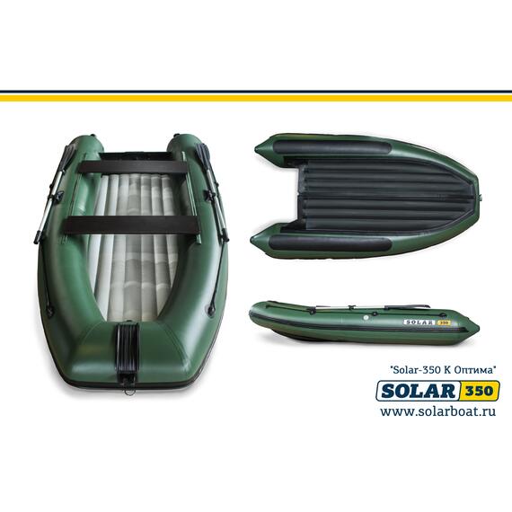 Лодка надувная моторная solar-350 к (оптима) Зеленый, фото 