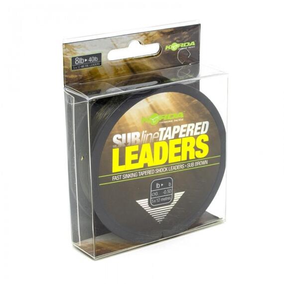 Лидер конический KORDA Subline Tapered Leader 0.30-0.50мм Brown, фото , изображение 3