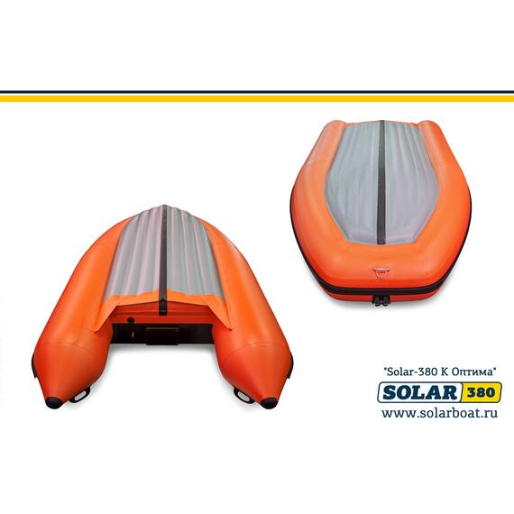 Лодка надувная моторная solar-380 к (оптима) Оранжевый, фото , изображение 2
