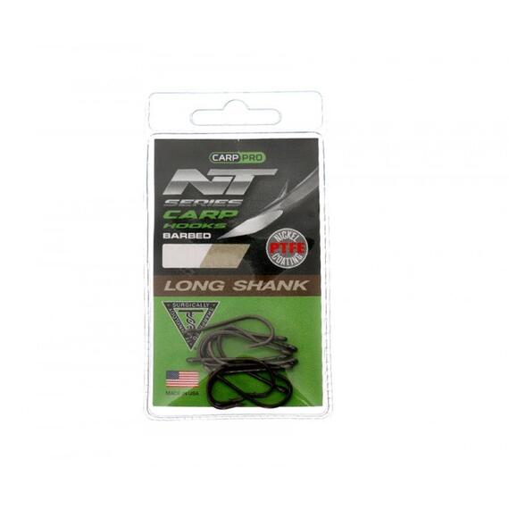 Крючки Карповые CARP PRO Long Shank NT Series № 4 Nickel Teflon, фото 