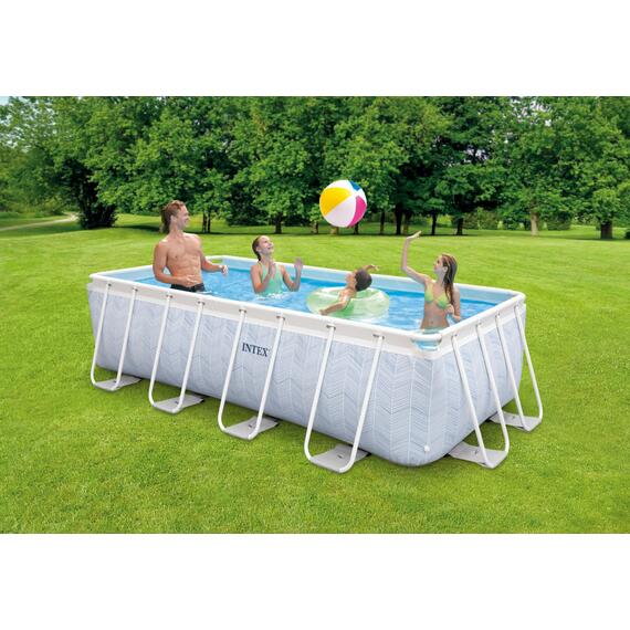 26780 Каркасный бассейн Intex Chevron Prism Frame 400 х 200 х 100 см, 6836 л, фильтр-насос, 2006л\ч, лестница, фото , изображение 6