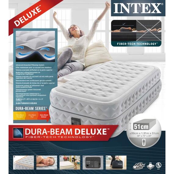 64488 Надувная кровать Intex Supreme Air-flow Bed 99х191х51см, встроенный насос 220V, фото , изображение 2