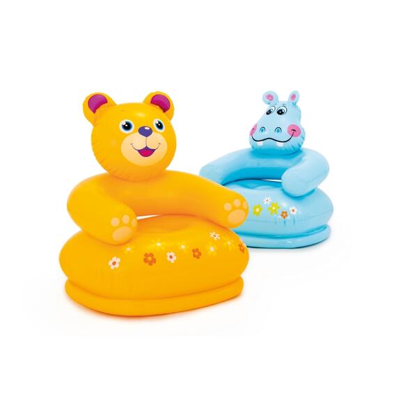 68556 Кресло надувное Intex Весёлые звери, 65х64х74 см, от 3 до 8 лет, цвета МИКС Голубой, фото , изображение 17