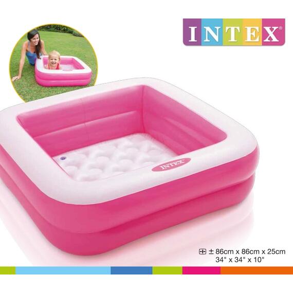 57100 Бассейн надувной Intex Малыш, 85 х 85 х 23 см, Розовый, фото , изображение 3