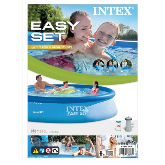 28142 Бассейн надувной Intex Easy Set, 396 х 84 см, фильтр-насос, фото , изображение 3