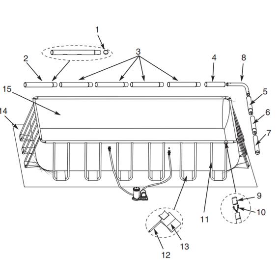 26356 Каркасный бассейн Intex Ultra Frame 549 х 274 х 132 см, фильтр-насос, лестница, тент, подстилка, фото , изображение 6