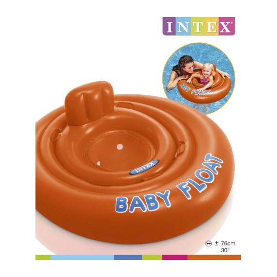 56588 Круг для плавания с сиденьем Intex Baby float, 76 см, от 1-2 лет, фото , изображение 2