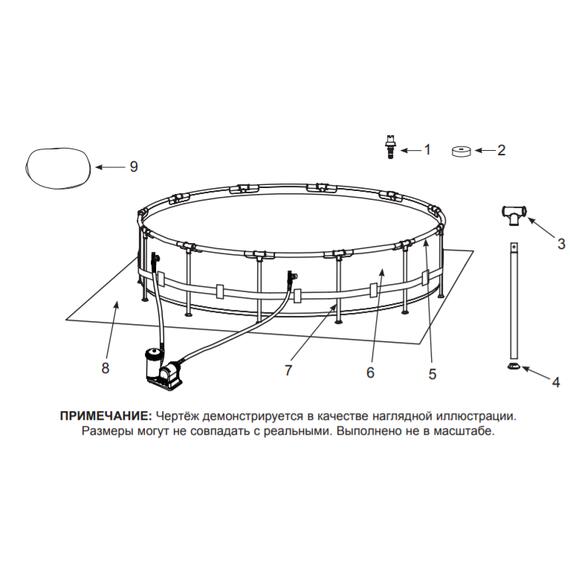26744 Каркасный бассейн Intex Grey Wood Prism Frame 549 х 122 см, фильтр-насос, лестница, тент, подстилка, фото , изображение 5