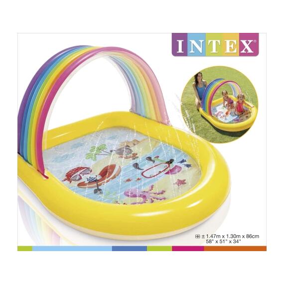 57156 Бассейн для малышей Intex Радужные фонтаны, фото , изображение 2