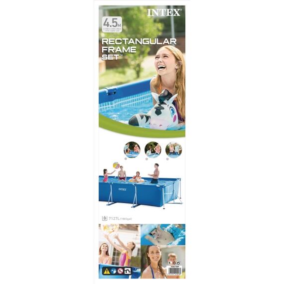 28273 Каркасный бассейн Intex Rectangular Frame 450x220x85см (прямоугольный), фото , изображение 2
