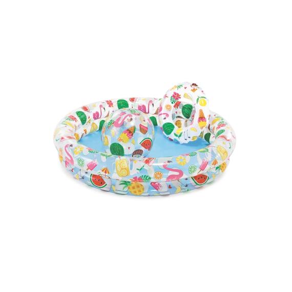 59460 Бассейн надувной Intex Фрукты, с кругом и мячом, от 3 лет, фото 