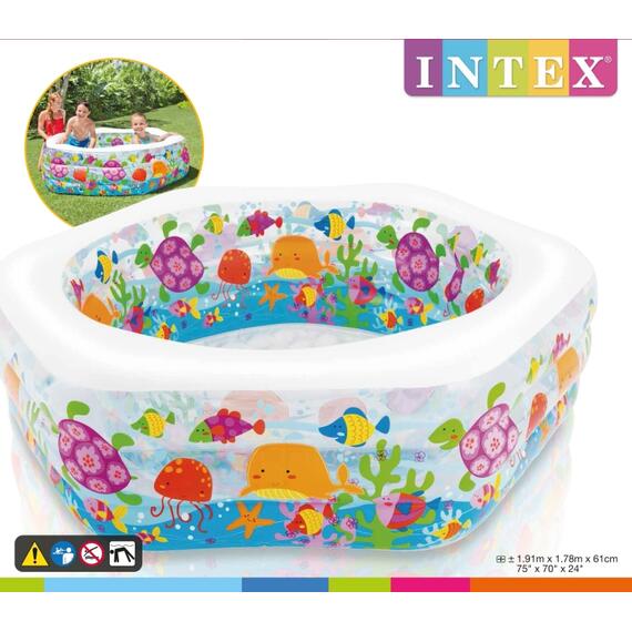 56493 Бассейн надувной Intex Морской риф, 191 х 178 х 61 см, от 6 лет, микс, фото , изображение 2