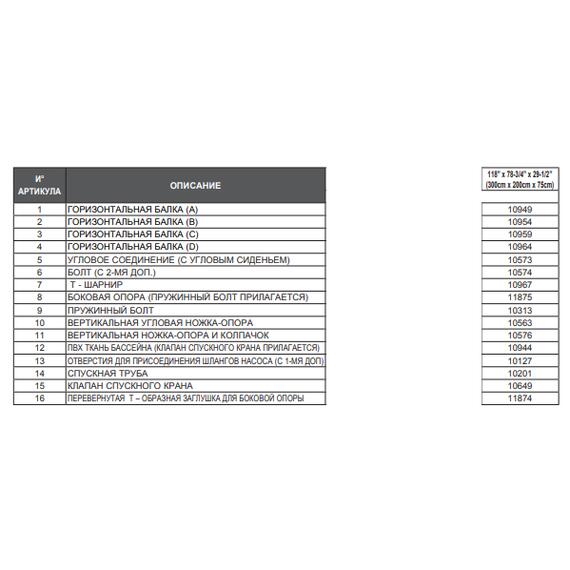 28272 Каркасный бассейн Intex Frame Set, прямоугольный, 300 х 200 х 75 см, фото , изображение 3