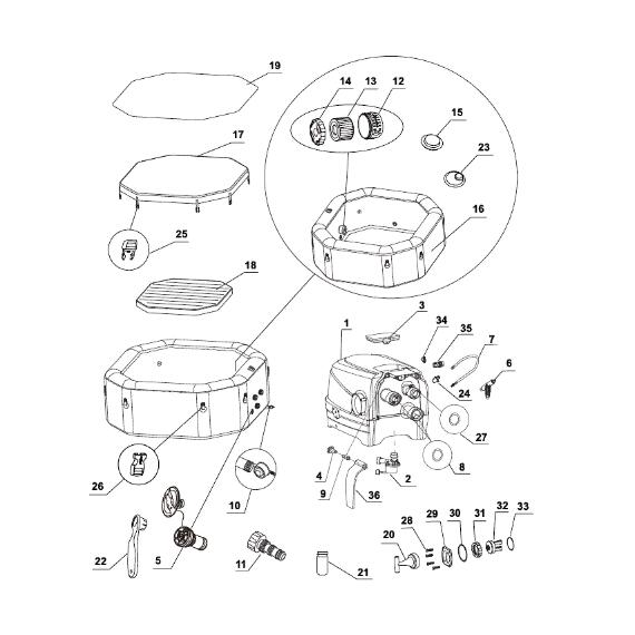 28458 Надувной джакузи (СПА) Intex 201 х 71 см, фото , изображение 5