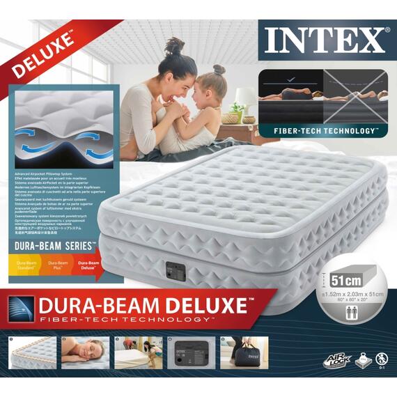 64490 Надувная кровать Intex Supreme Air-Flow 152х203х51см, фото , изображение 3
