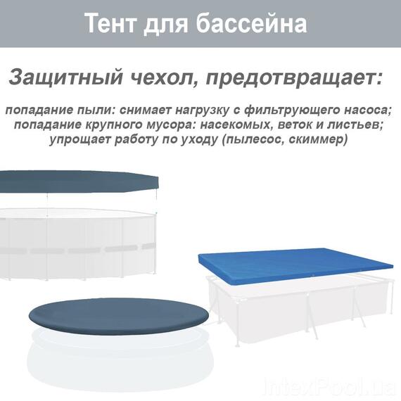 11491 Тент для каркасного бассейна Intex 478 см, фото , изображение 6
